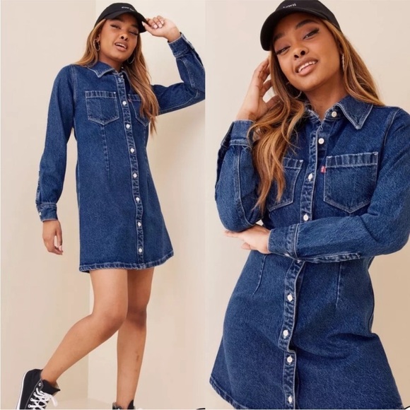 Levi's Dresses & Skirts - Levi’s Ellie Denim Collared Button-Front Shirt Dress